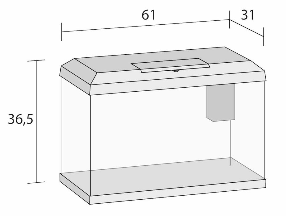 Juwel - akvarium primo 60 svart 2.0 61x31x37cm ca 60l