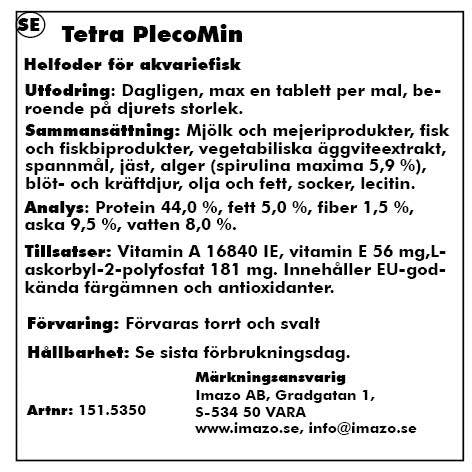 Tetra - pleco tablets 275tabl.