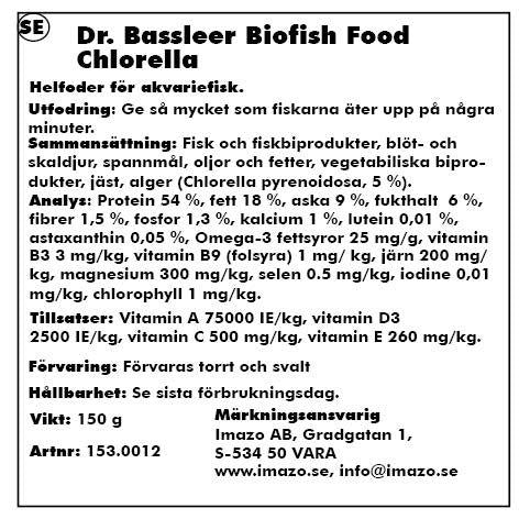 Aquarium Munster - dr bassleer biofishfood chlorella m 150g