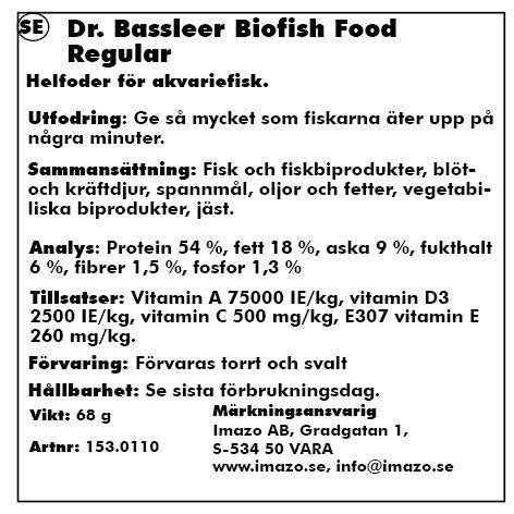 Aquarium Munster - dr bassleer biofishfood regular xl 68g