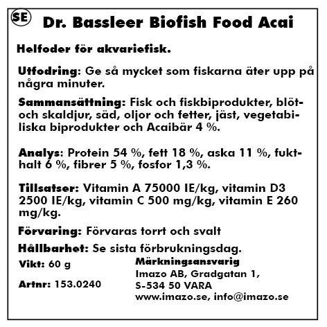 Aquarium Munster - dr bassleer biofishfood acai m 60g