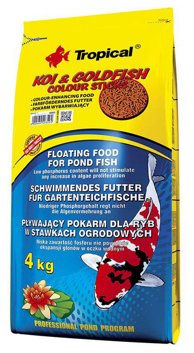 Tropical - koi & goldfish colour sticks 4kg