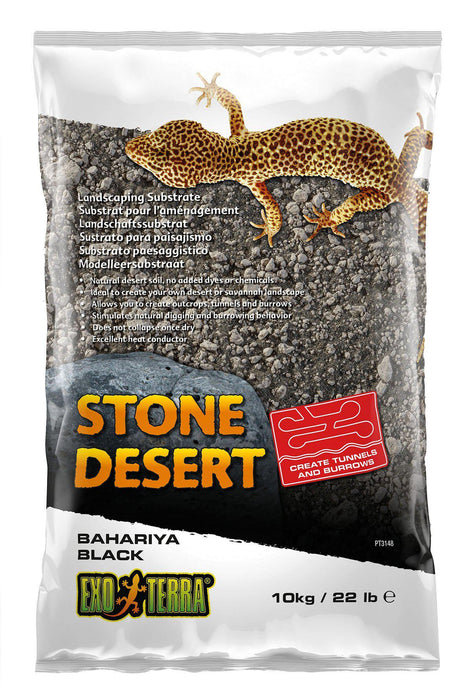 Exoterra - stone dessert svart 10kg grävsubstrat