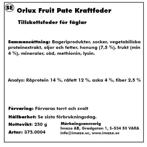 Orlux - frutti pate 250gr kraftfoder