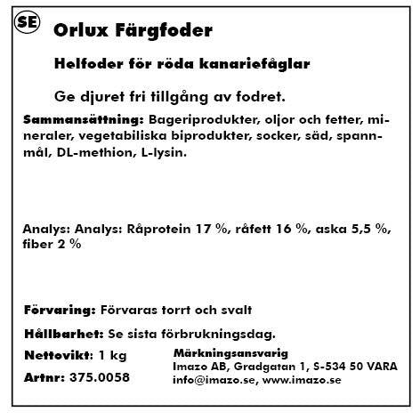 Orlux - äggfoder kanarie färg gold pate 1kg