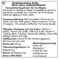 Bello - finkblandning vitamintillskott 25kg