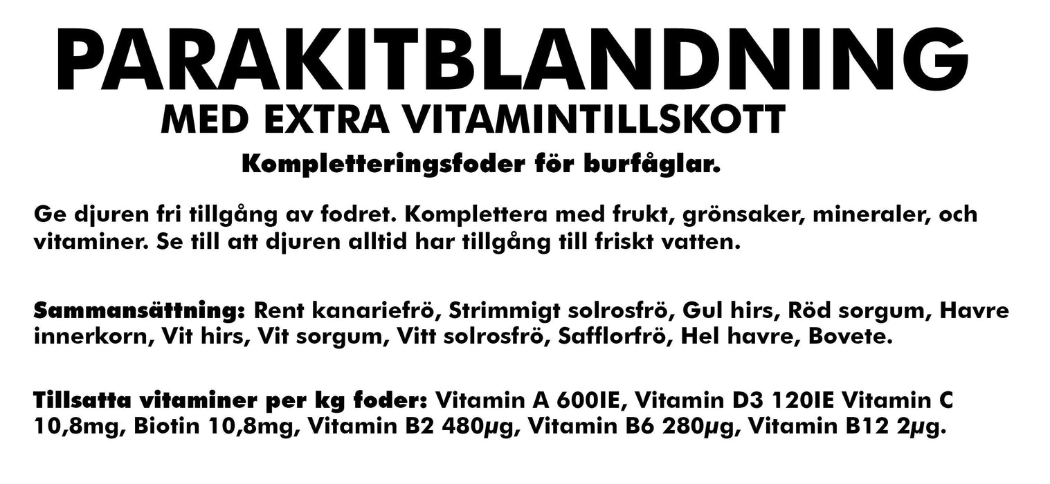 Bello - parakitblandning vitamintillskott 5kg