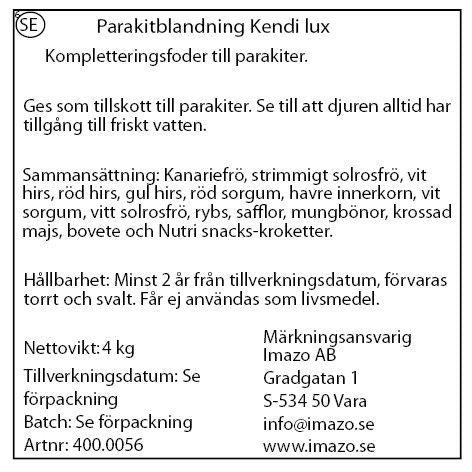 Bello - parakitblandning kendi 4kg