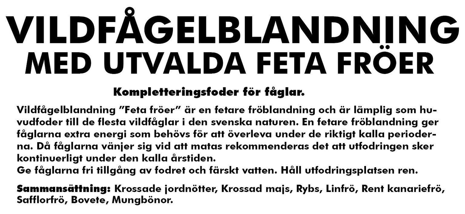 Bello - vildfågelblandning utvalda feta fröer 5kg