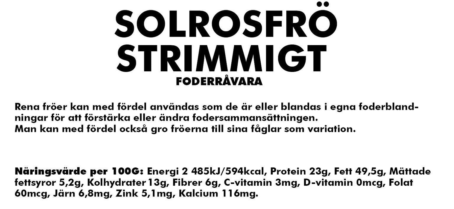 Bello - solrosfrö strimmigt till vildfåglar 4kg