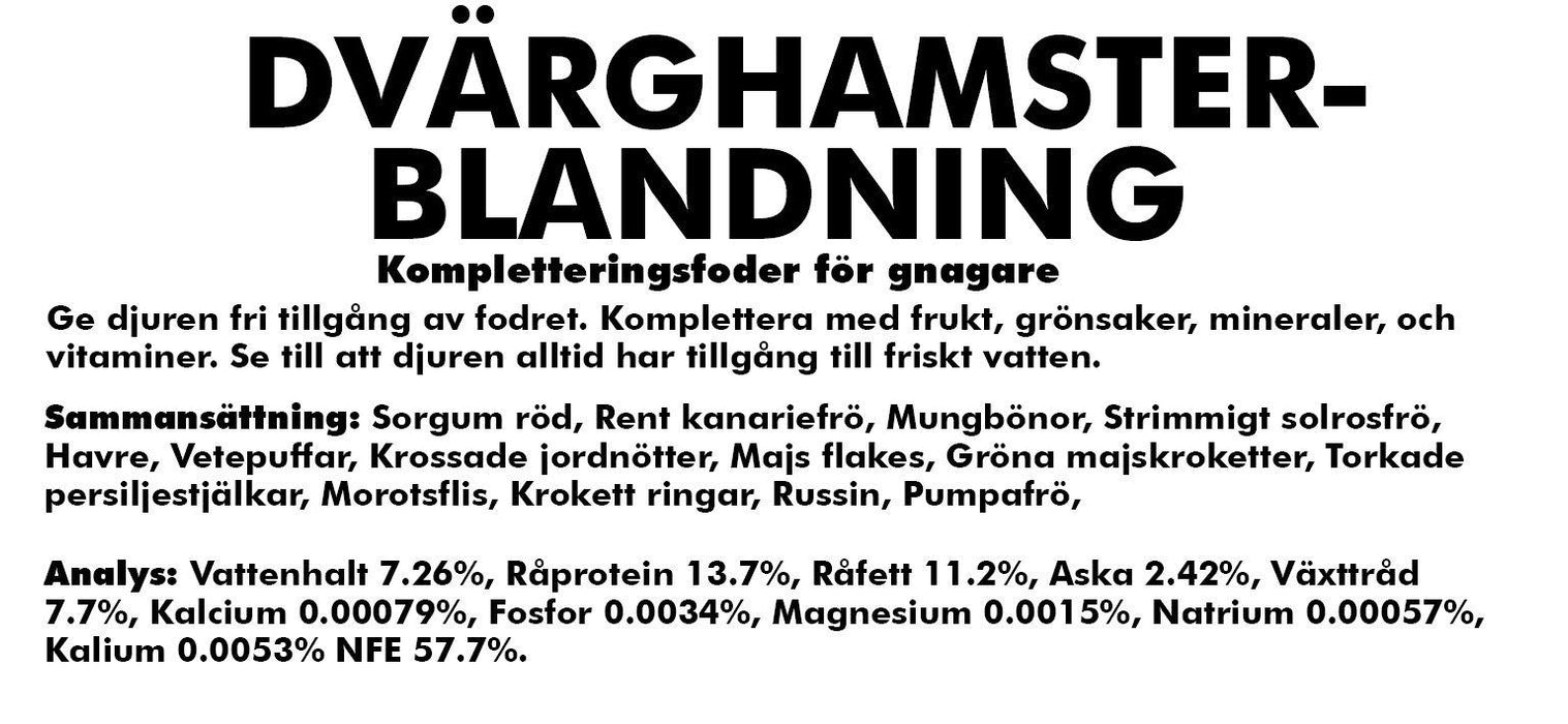 Bello - dvärghamsterblandning 15kg