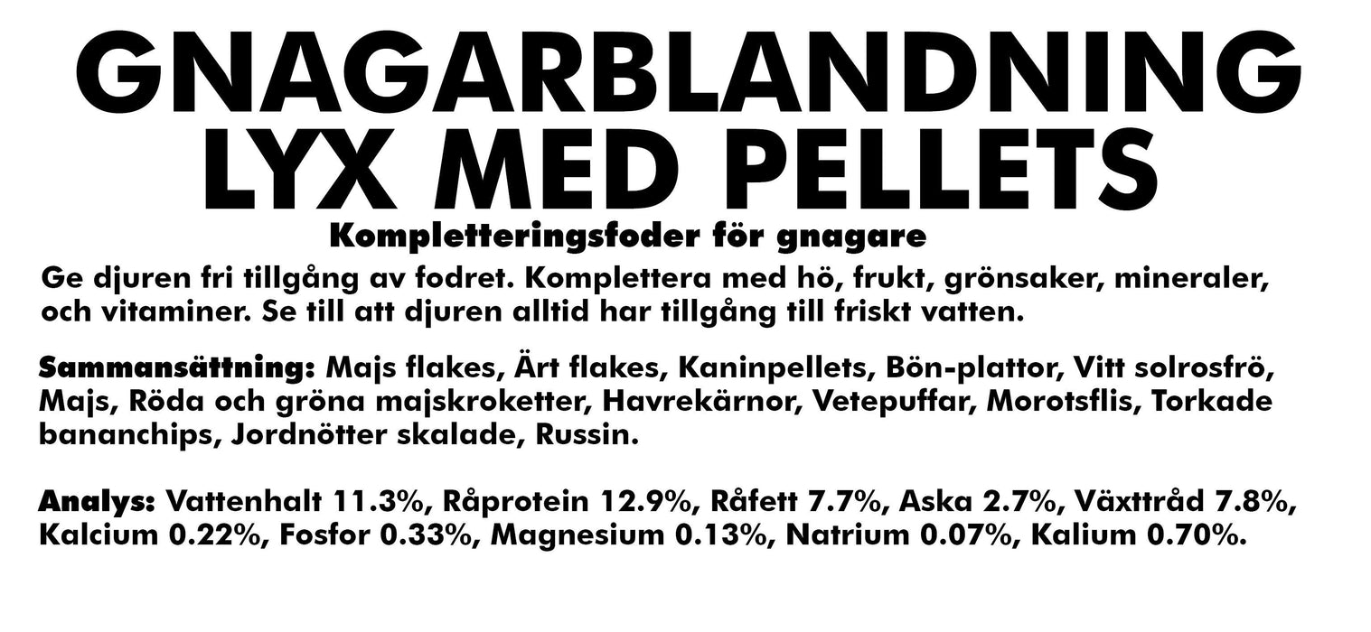 Bello - gnagarblandning lyx med pellets 15kg