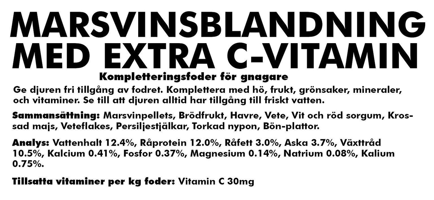 Bello - marsvinsblandning med c vitamintillskott 20kg