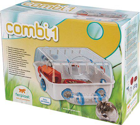 Ferplast - combi 1 hamsterbur vit/transparent 40.5x29.5x22.5cm