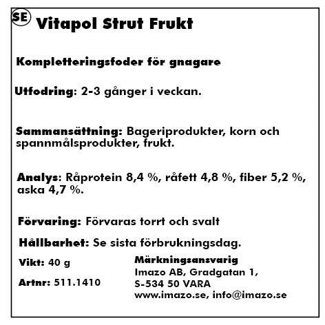 Vitapol - strut fruktgnagare 40gr