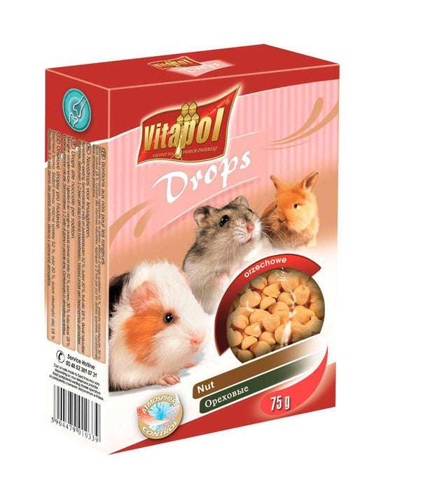 Vitapol - drops gnagare nötter 75gr