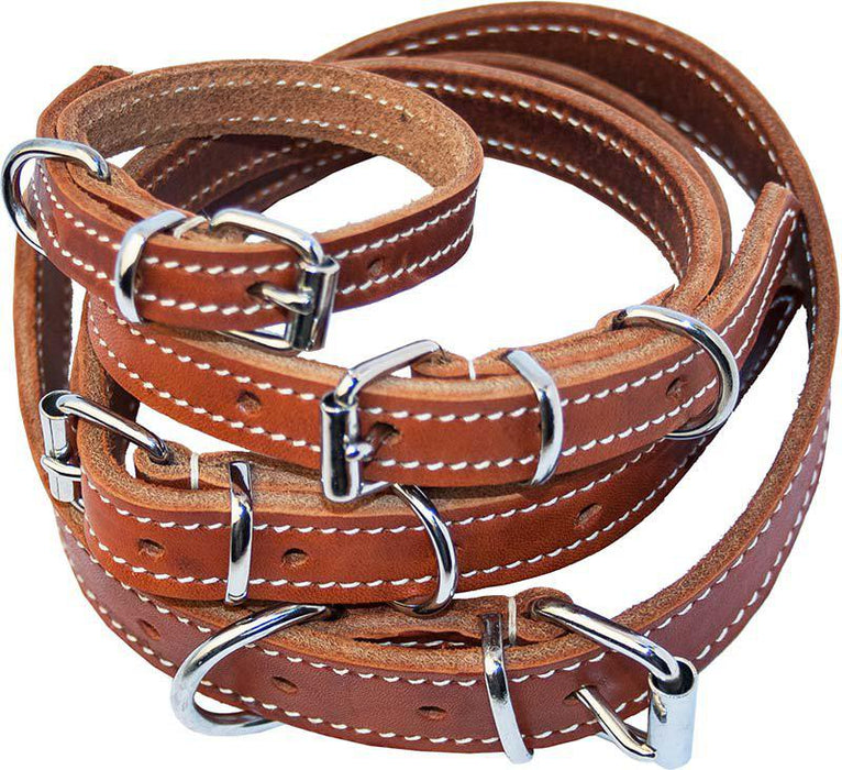 Ozami - halsband läder cognac 12mmx35cm