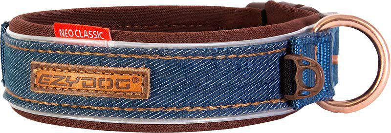 Ezydog - halsband dubbel up denim l 39-59cm