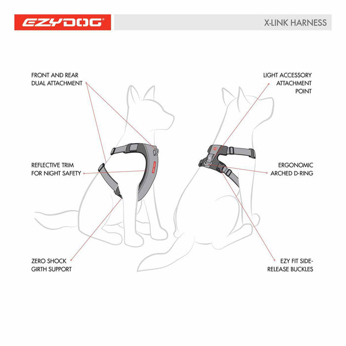 Ezydog - sele x-link svart m 10-19kg 'justerbar'