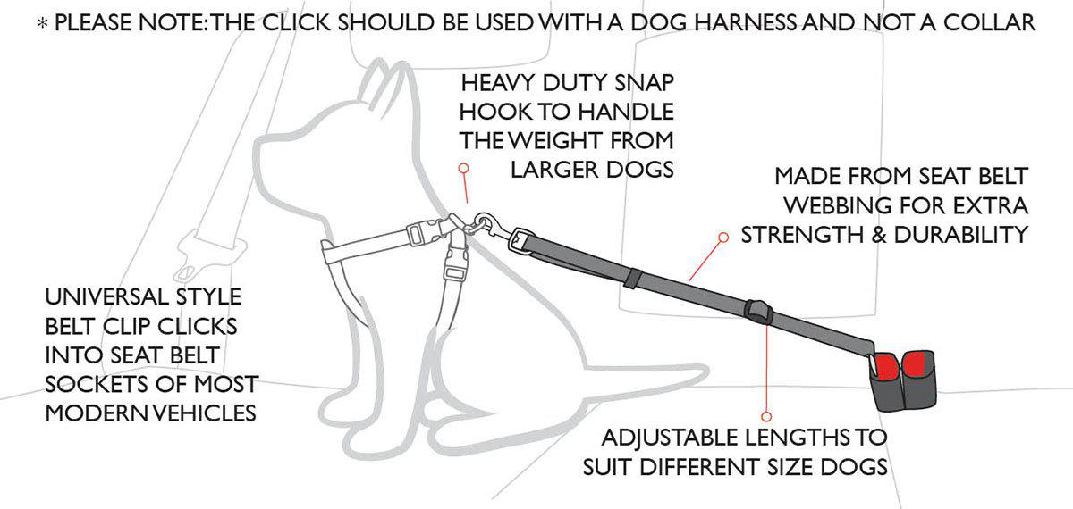 Ezydog - bilbältesadapter svart 44-66cm passar ej volvo