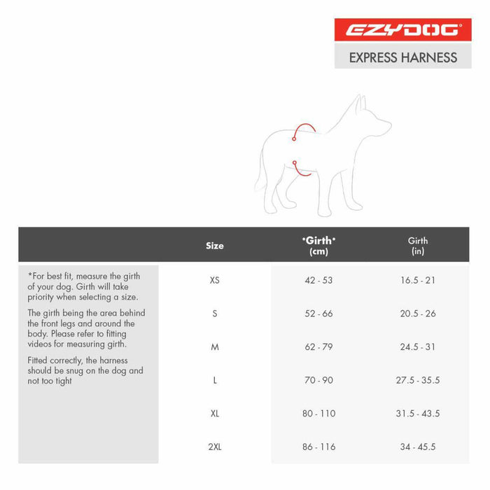 Ezydog - sele express svart xs 29-48 cm