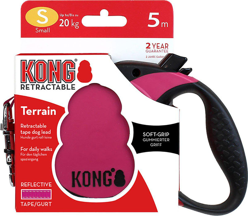 Kong - rullkoppel terrain s 5m band rosa max 20kg