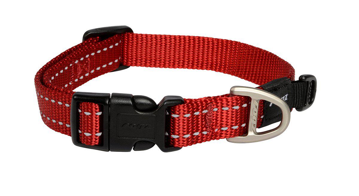 Rogz - halsband utility m röd 16mm 26-40cm