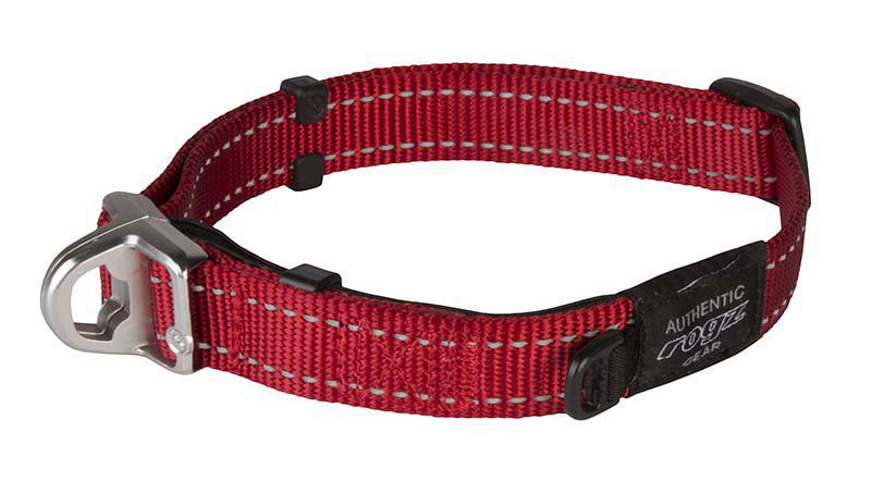 Rogz - safety halsband utility l röd 20mm33-48cm