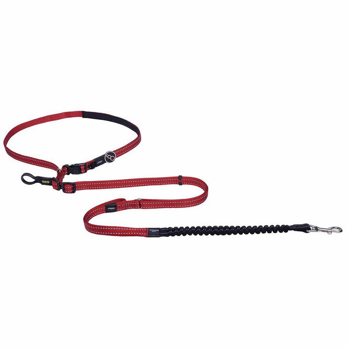 Rogz - utility handsfree lead l red 150-210cm 21-40kg