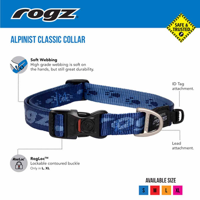 Rogz - alpinist halsband svart 20-31cm