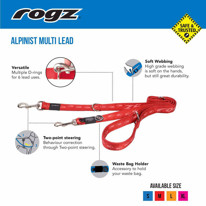 Rogz - alpinist multikoppel svart 16mm 180cm