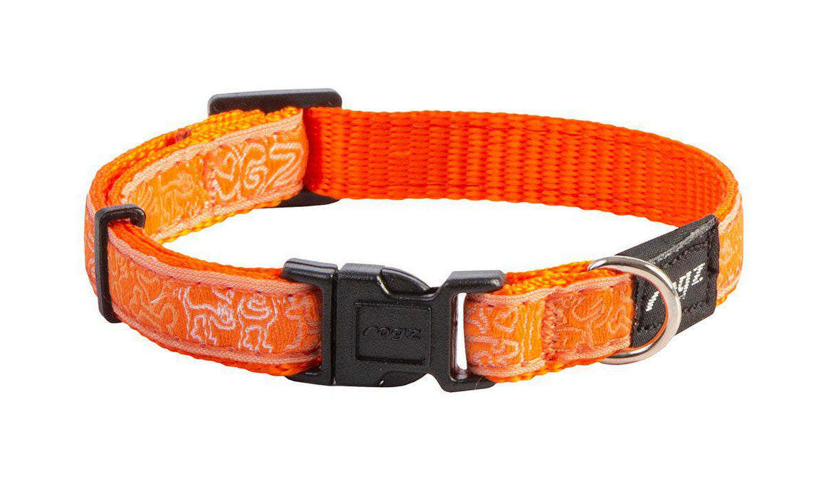 Rogz - fancy dress halsband s orange doodle 11mm 20-31cm