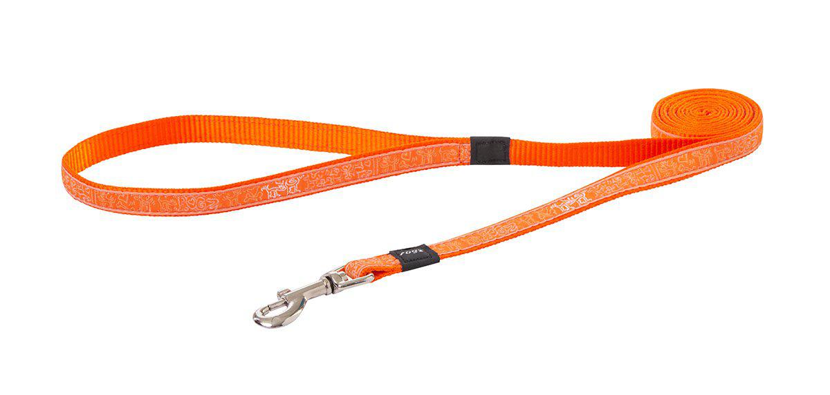 Rogz - fancy dress koppel l orange doodle20mm 180cm