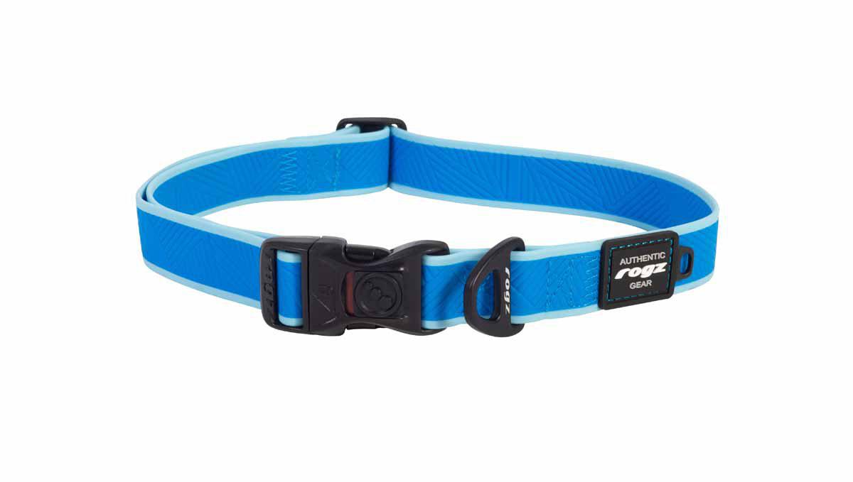 Rogz - amphibian halsband xl blå 43-70cm