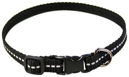 Alac - valphalsband reflex svart justerbart 10mmx22-35cm