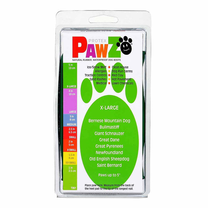 Pawz Dog Boots - color xl green