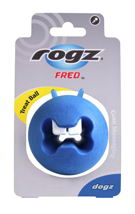 Rogz - fred treatballblå 6.4cm