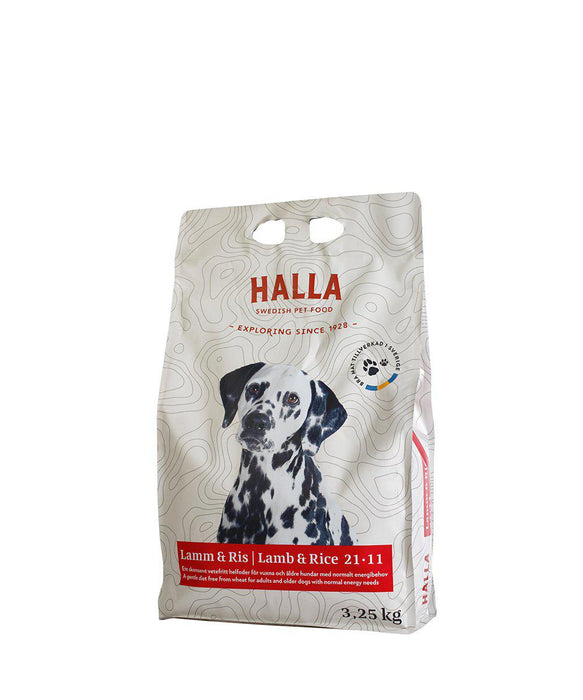 Halla - hundfoder lamm & ris 21-11 3.25kg