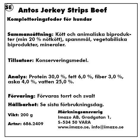 Antos - hundsnacks strips beef 20st ca 200gr