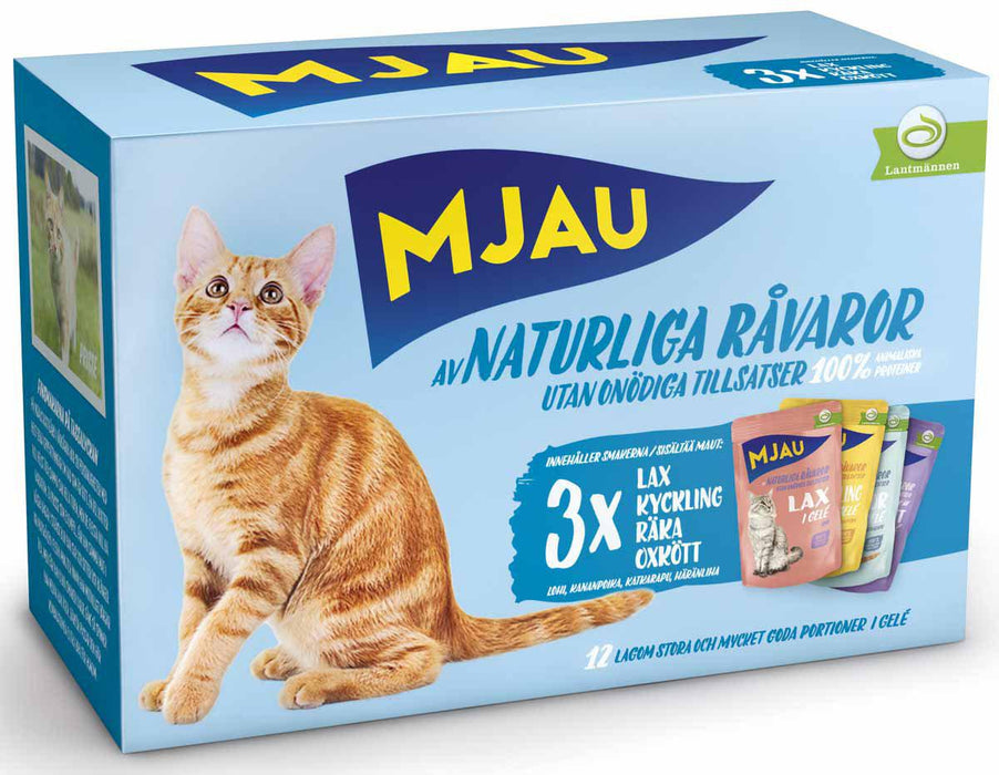 Doggy - mjau pouch multipack kött- & fisksmakeri gelé 12x85gr