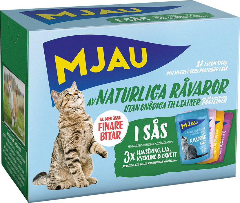 Doggy - mjau pouch multipack kött- & fisksmakeri sås 12x85gr