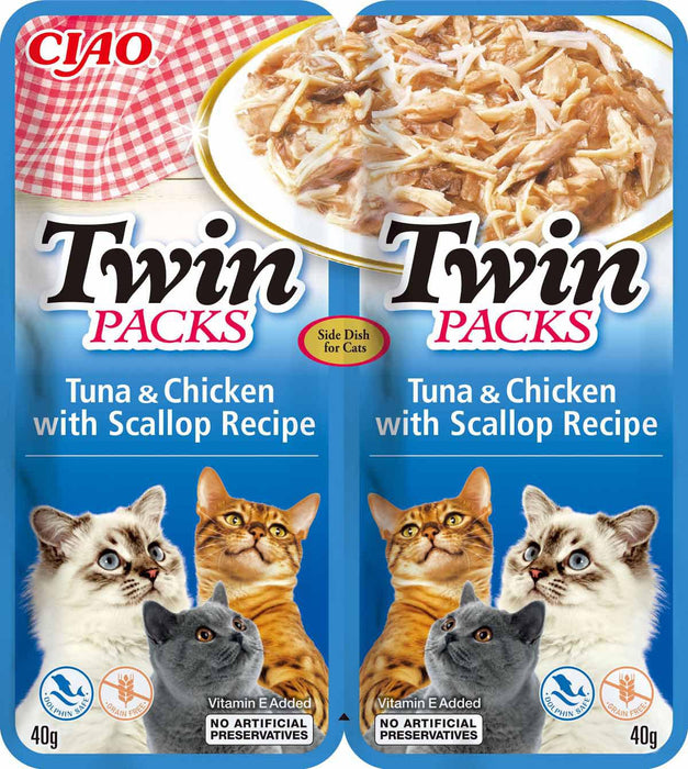 Churu - twin packs cat tuna/chicken in scallop broth 2x40g