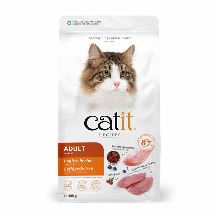 Catit - recipies dry adult chicken&turkey400g