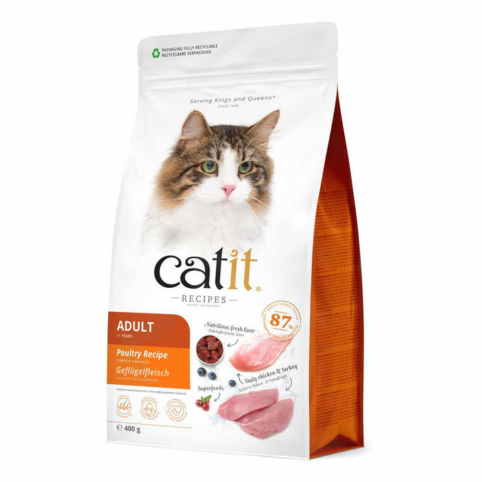 Catit - recipies dry adult chicken&turkey400g