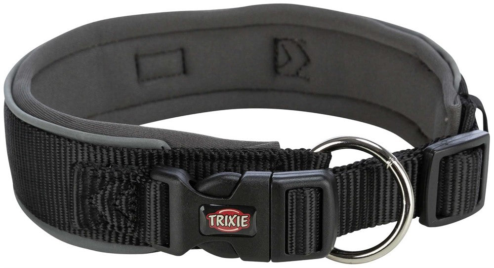 TRIXIE - premium halsband x-bred s-m 33-42 cm/35 mm svart/grafit