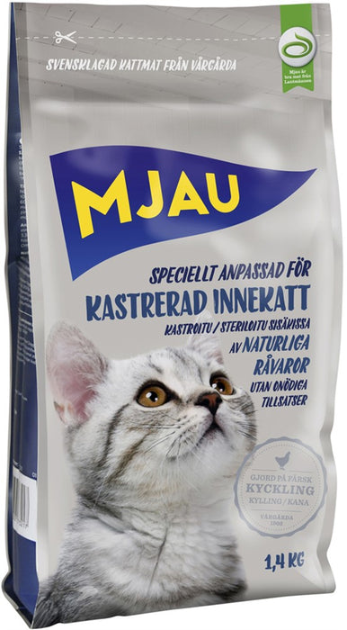 Mjau - kastrerad innekatt 1,4 kg