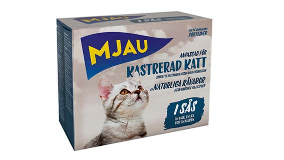 Mjau - kastrerad multibox portionspåsar 8*85g