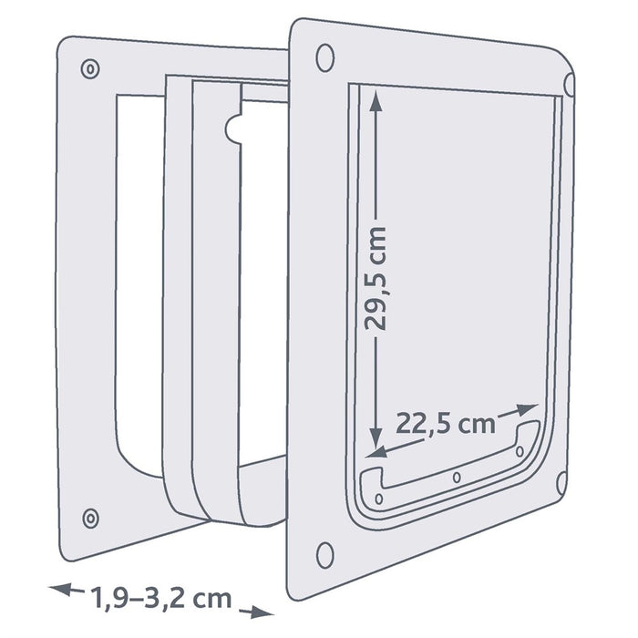 TRIXIE - hundlucka 2-väg s-m vit 30x36cm - hundprodukter