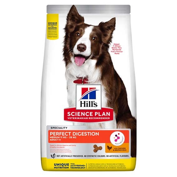 Hills - canine adult perfect digestion hundfoder kyckling råris 2.5kg