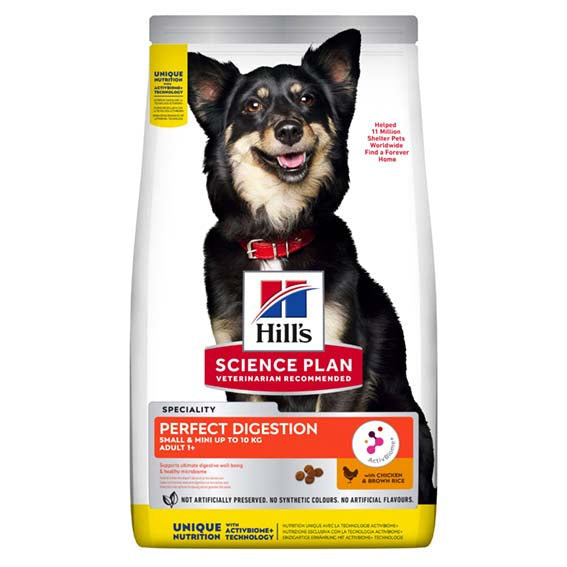 Hills - perfect digestion small & mini adult hundfoder kyckling & råris 1.5kg - foder